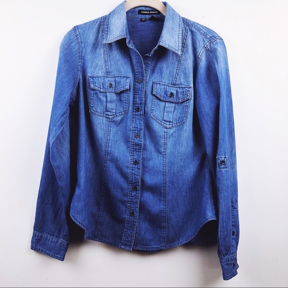 Sandra Ingrish Tops - #91 Blue Denim Button Shirt